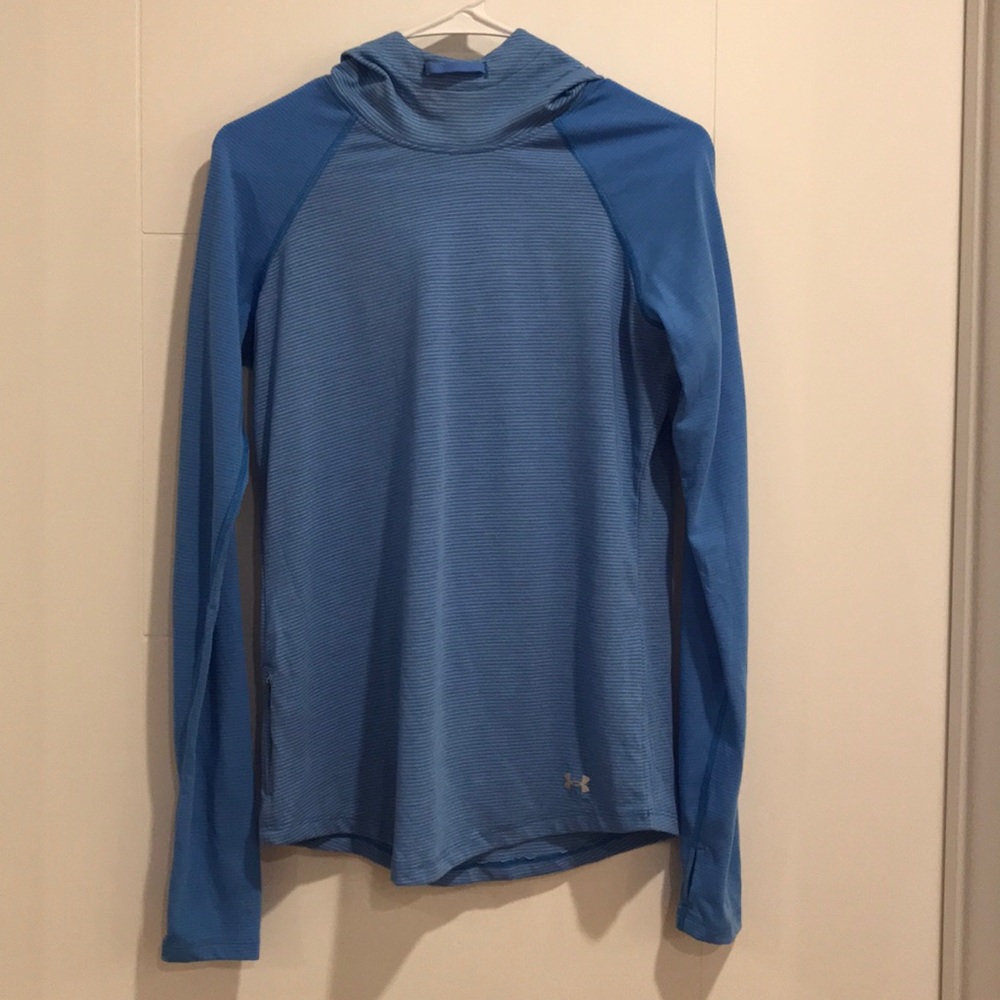 Under Armour Light Blue & White Striped Hoodie